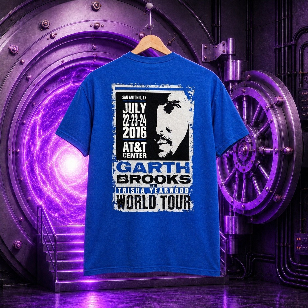 Garth Brooks World Tour 2016 San Antonio Concert T-Shirt Blue Mens Size Small